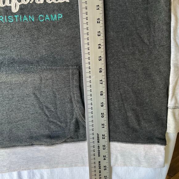 Men’s Long Sleeve Hoodie size L, Gray, With Hand Warmer, Jenness Park California - Picture 3 of 9